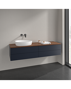 Villeroy und Boch Antao vanity unit L26012HG 160x36x50cm, washbasin top colour warm walnut, midnight blue matt lacquer