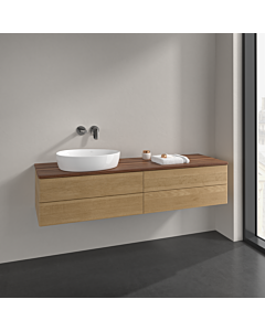 Villeroy und Boch Antao vanity unit L26012HN 160x36x50cm, washbasin top colour warm walnut, honey oak, with lighting