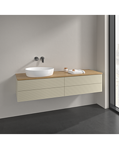 Villeroy und Boch Antao Waschtisch-Unterschrank L26111HJ 160x36x50cm, Waschbeckenplattenfarbe honey oak, silk grey matt lacquer, mit Beleuchtung