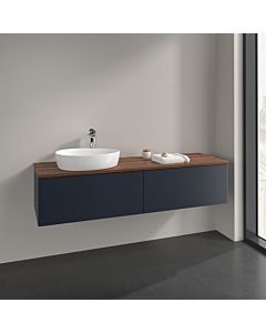 Villeroy und Boch Antao Waschtisch-Unterschrank L37012HG 160x36x50cm, Waschbeckenplattenfarbe warm walnut, midnight blue matt lacquer