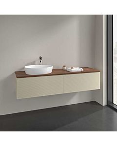 Villeroy und Boch sous vasque Antao L37112HJ 160x36x50cm, plan vasque couleur noyer chaud, laqué mat gris soie