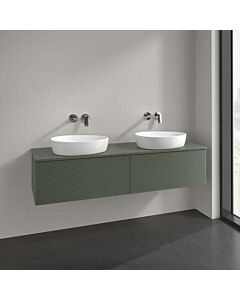 Meuble vasque Villeroy &amp; Boch Antao L39150HL 160 x 36 x 50 cm, percé pour robinetterie, coloris du plan vasque : vert feuille laqué mat