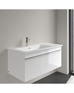 Villeroy und Boch Venticello vasque pour meuble 4134L1RW 100x50cm, pierre blanche C-plus, avec trou pour robinetterie, avec trop-plein, gauche