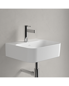 Villeroy und Boch Finion Handwaschbecken 436444RW 430 x 390 x 140 mm, mit verdecktem Überlauf, Stone White CeramicPlus