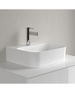 Villeroy und Boch Finion Handwaschbecken 43644LRW 430 x 390 x 140 mm, ohne Überlauf, Unterseite geschliffen, Stone White CeramicPlus