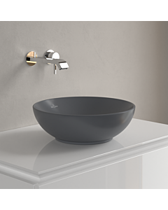 Villeroy und Boch Loop & friends Aufsatz-Waschtisch 4A4500i4 Ø 38cm, ohne Hahnlochbank, mit Überlauf, graphite CeramicPlus