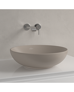 Villeroy und Boch Loop & friends Aufsatz-Waschtisch 4A4601AM Ø 42cm, ohne Hahnlochbank, ohne Überlauf, almond C-plus