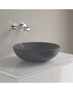 Villeroy und Boch Loop & friends Aufsatz-Waschtisch 4A4601i4 Ø 42cm, ohne Hahnlochbank, ohne Überlauf, graphite C-plus