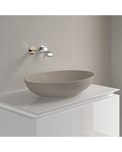 Villeroy und Boch Loop &amp; friends vasque à poser 4A4701AM 56x38cm, ovale, sans banquette de robinetterie, sans trop-plein, amande C-plus