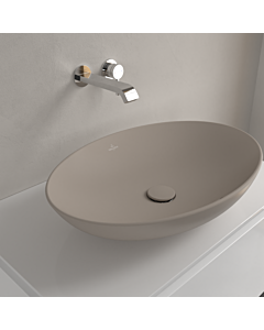 Villeroy und Boch Loop & friends Aufsatz-Waschtisch 4A4800AM 62x42cm, oval, ohne Hahnlochbank, mit Überlauf, almond CeramicPlus