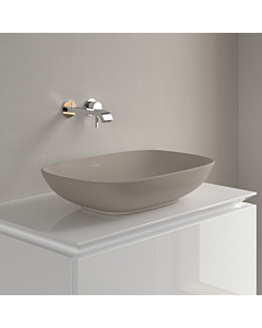 Vasque à poser Villeroy &amp; Boch Loop &amp; Friends 4A4901AM 56 x 38 cm, sans perçage pour robinetterie, sans trop-plein, finition amande CeramicPlus