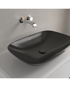 Villeroy und Boch Loop & friends Aufsatz-Waschtisch 4A5000S5 62x42cm, ohne Hahnlochbank, mit Überlauf, ebony CeramicPlus
