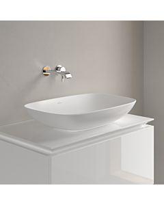 Villeroy und Boch Loop &amp; friends vasque à poser 4A5001RW 62x42cm, sans banc de robinetterie, sans trop-plein, Stone White C-plus