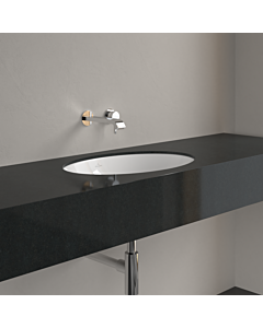 Villeroy und Boch Loop &amp; friends 4A550001 ovale, sans rangée de trous pour robinetterie, avec trop-plein, 57 x 38 cm, blanc