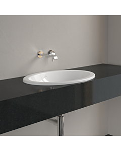 Villeroy und Boch Loop & friends Einbauwaschbecken 4A6300R1 oval, ohne Hahnlochbank, mit Überlauf, 66 x 47 cm, weiß C-plus