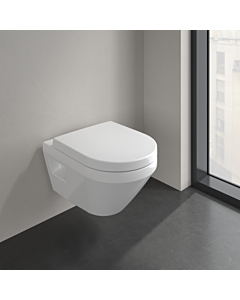 Villeroy und Boch Architectura Vasque à poser murale WC 5684C001 37x53cm, ronde, TwistFlush, sans bride, murale, horizontale, blanc Alpine