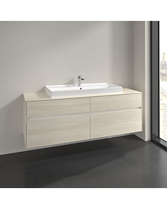Villeroy und Boch Collaro meuble sous-vasque C03100AA 160x54,8x50cm, vasque au milieu, chêne blanc