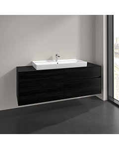 Villeroy und Boch Collaro meuble sous-vasque C03100AB 160x54,8x50cm, vasque au milieu, chêne noir