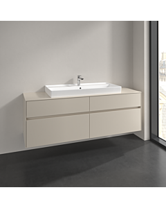 Villeroy und Boch Collaro vanity unit C03100VN 160x54.8x50cm, washbasin in the middle, cashmere grey