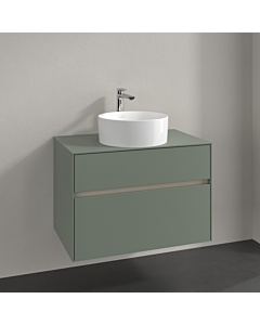 Villeroy und Boch Collaro meuble sous-vasque C03700AF 80x54,8x50cm, lavabo au milieu, vert tendre