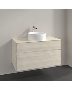 Villeroy und Boch Collaro meuble sous-vasque C03800AA 100x54,8x50cm, vasque au milieu, chêne blanc