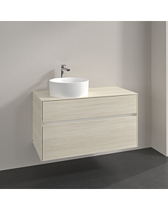 Villeroy und Boch Collaro meuble sous-vasque C039B0AA 100x54,8x50cm, meuble sous-vasque à gauche, éclairage LED 7,3 W, chêne blanc