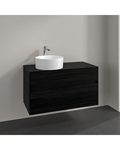 Villeroy und Boch Collaro vanity unit C039B0AB 100x54.8x50cm, washbasin left, LED lighting 7.3 W, black oak