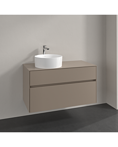 Villeroy und Boch Collaro Waschtischunterschrank C03900VM 100x54,8x50cm, Waschtisch links, taupe