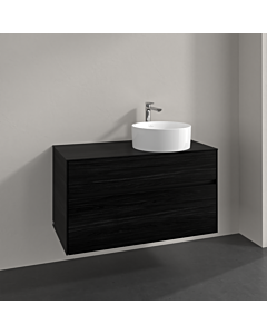 Villeroy und Boch Collaro vanity unit C04000AB 100x54.8x50cm, washbasin right, black oak