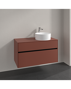 Villeroy und Boch Collaro vanity unit C04000AH 100x54.8x50cm, washbasin right, wine red