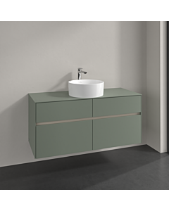 Villeroy und Boch Collaro meuble sous-vasque C04100AF 120x54,8x50cm, lavabo au milieu, vert tendre