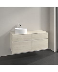 Villeroy und Boch Collaro meuble sous-vasque C042B0AA 120x54,8x50cm, meuble sous-vasque à gauche, éclairage LED 8,8 W, chêne blanc