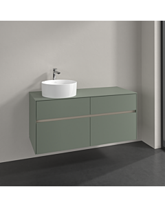 Villeroy und Boch Collaro meuble sous-vasque C042B0AF 120x54,8x50cm, meuble sous-vasque à gauche, éclairage LED 8,8 W, vert tendre