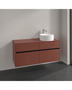 Villeroy und Boch Collaro vanity unit C04300AH 120x54.8x50cm, washbasin right, wine red