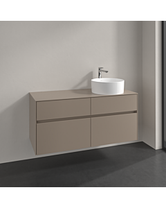 Villeroy und Boch Collaro Waschtischunterschrank C043B0VM 120x54,8x50cm, Waschtisch rechts, LED-Beleuchtung 8,8 W, taupe