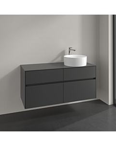 Villeroy und Boch Collaro vanity unit C043B0VR 120x54.8x50cm, washbasin right, LED lighting 8.8 W, graphite