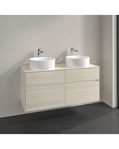 Villeroy und Boch Collaro Waschtischunterschrank C044B0AA 120x54,8x50cm, für 2 Waschtische, LED-Beleuchtung 8,8W, white oak