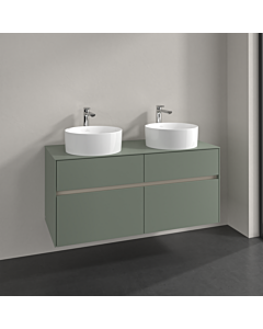 Villeroy und Boch Collaro vanity unit C04400AF 120x54.8x50cm, for 2 Waschtische , soft green