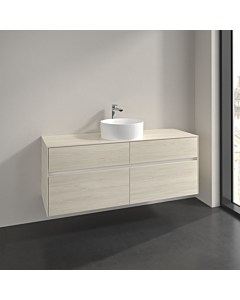 Villeroy und Boch Collaro Waschtischunterschrank C045B0AA 140x54,8x50cm, Waschtisch mittig, LED-Beleuchtung 10,4 W, white oak