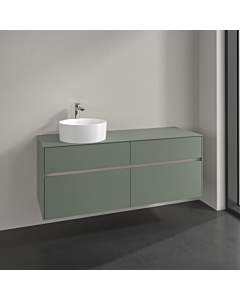 Villeroy und Boch Collaro Waschtischunterschrank C046B0AF 140x54,8x50cm, Waschtisch links, LED-Beleuchtung 10,4W, soft green