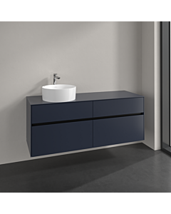 Villeroy und Boch Collaro meuble sous-vasque C04600VQ 140x54,8x50cm, meuble sous-vasque à gauche, bleu marine