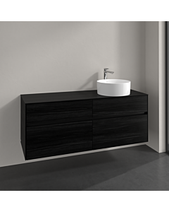 Villeroy und Boch Collaro vanity unit C047B0AB 140x54.8x50cm, washbasin right, LED lighting 10.4W, black oak