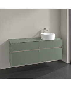 Villeroy und Boch Collaro Waschtischunterschrank C047B0AF 140x54,8x50cm, Waschtisch rechts, LED-Beleuchtung 10,4W, soft green