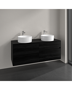 Villeroy und Boch Collaro vanity unit C04800AB 140x54,8x50cm, for 2 Waschtische , black oak