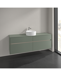 Villeroy und Boch Collaro Waschtischunterschrank C04900AF 160x54,8x50cm, Waschtisch mittig, soft green