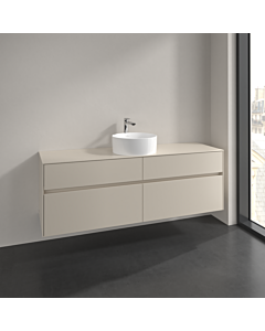 Villeroy und Boch Collaro vanity unit C04900VN 160x54.8x50cm, washbasin in the middle, cashmere grey