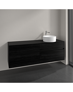 Villeroy und Boch Collaro Waschtischunterschrank C051B0AB 160x54,8x50cm, Waschtisch rechts, LED-Beleuchtung 12W, black oak