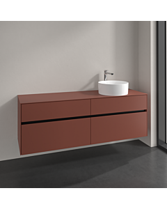 Villeroy und Boch Collaro vanity unit C051B0AH 160x54.8x50cm, washbasin right, LED lighting 12W, wine red