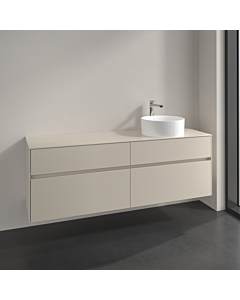 Villeroy und Boch Collaro Waschtischunterschrank C051B0VN 160x54,8x50cm, Waschtisch rechts, LED-Beleuchtung 12W, cashmere grey