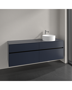 Villeroy und Boch Collaro meuble sous-vasque C051B0VQ 160x54,8x50cm, meuble sous-vasque à droite, éclairage LED 12W, bleu marine